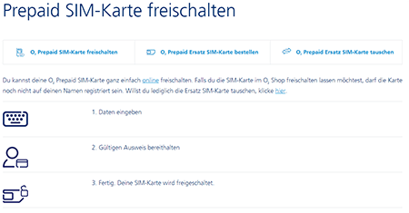 Freischaltung & Identifizierung von o2 Prepaid
