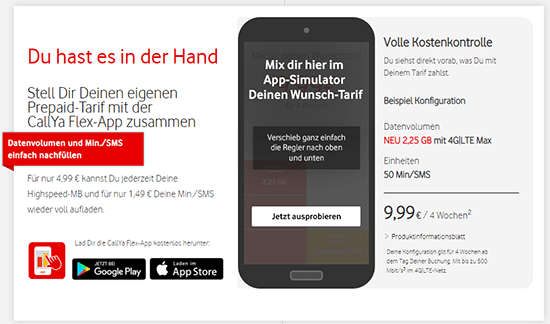 Vodafone CallYa Flex App