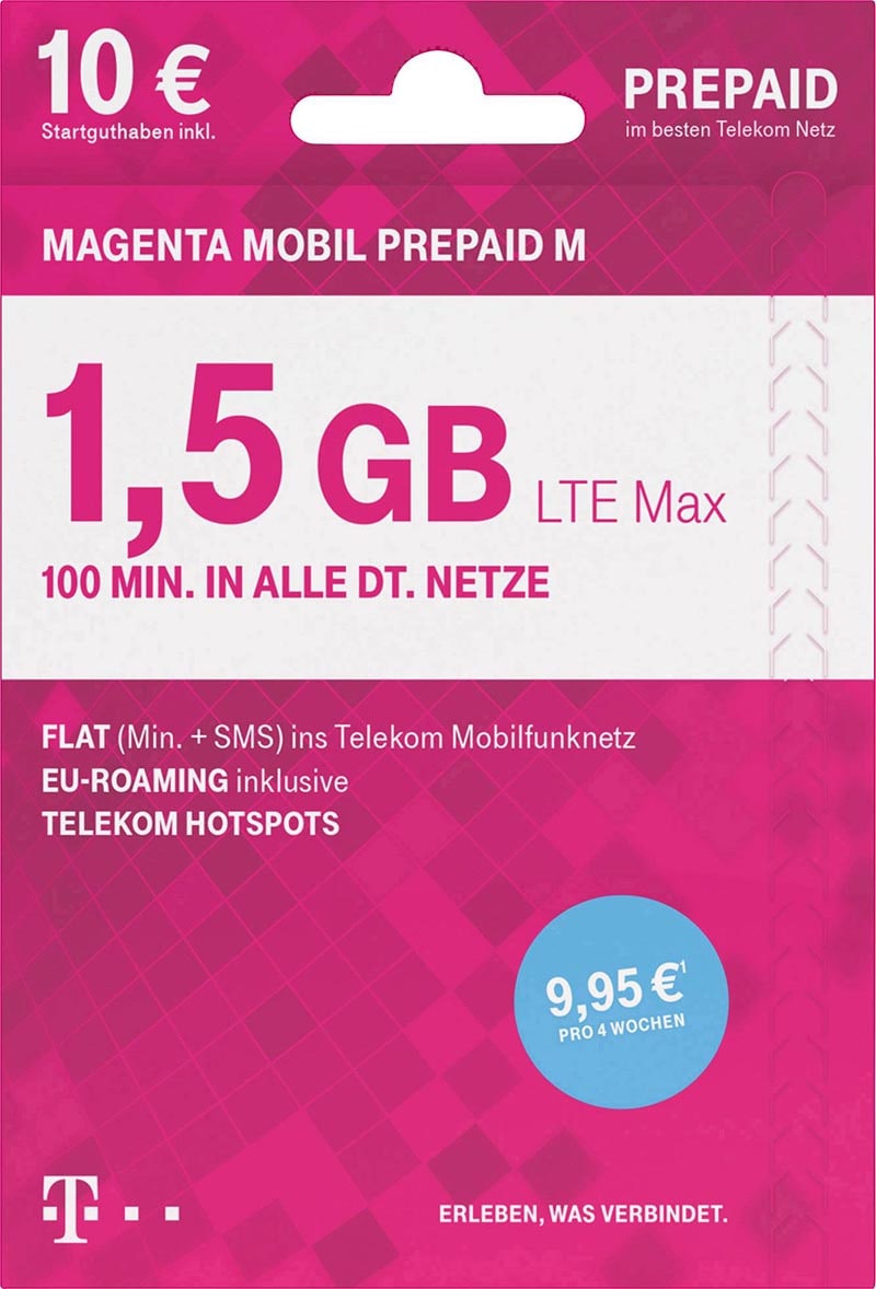 Telekom MagentaMobil Prepaid Jahrestarif Nur 99,95 € für 12 Monate
