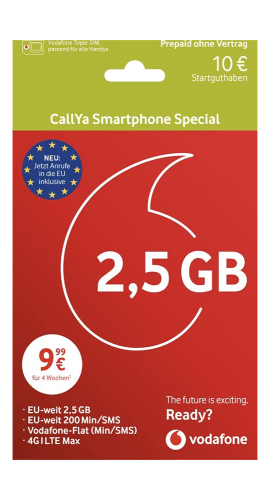 CallYa Smartphone Special inkl. 2,5 GB Datenvolumen