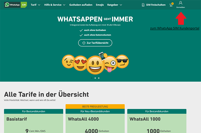 WhatsApp SIM Kundenportals: Die wichtigsten Funktionen im Überblick