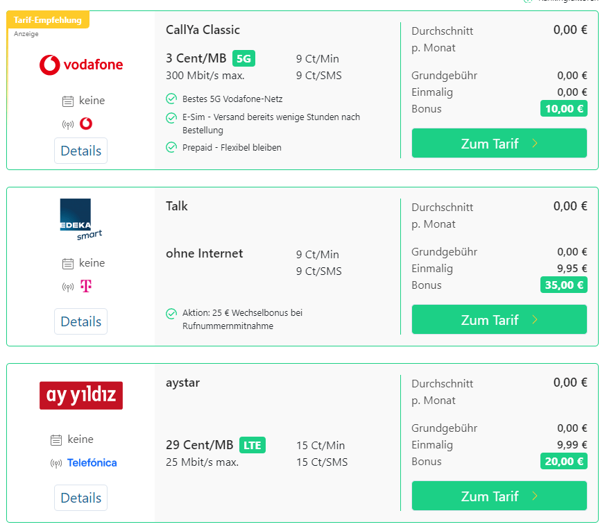 Prepaidguide Tarifvergleich